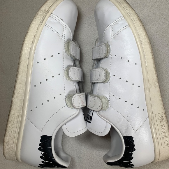 Adidas Stan Smith sneakers Mens 8 White with triple hook & loop closure - Picture 6 of 9
